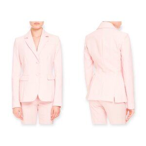 NWT $1695 Altuzarra Shell Pink Fenice Two Button Stretch Wool Blazer Size 44/ 12